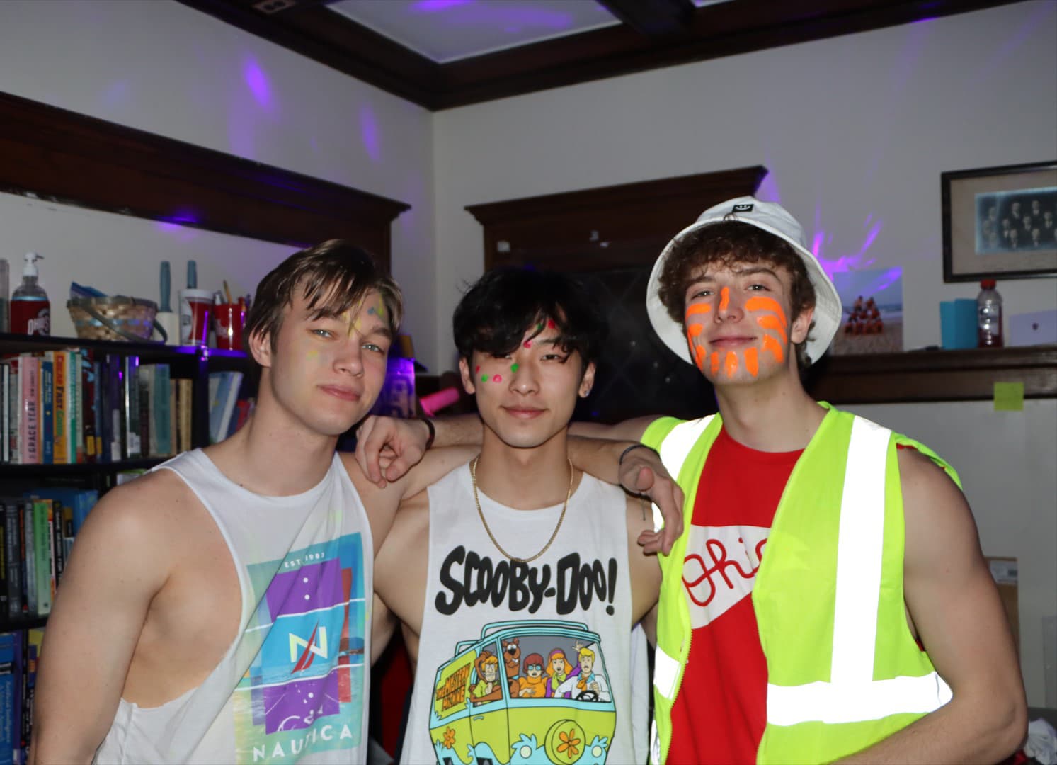 Triangle brothers at a social event