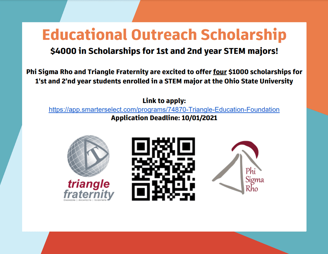 Triangle & Phi Sigma Rho Educational Outreach Scholarship (Fresh / Soph)